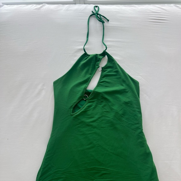 Oh Polly Cut Out Midi Dress in Green - Picture 5 of 7